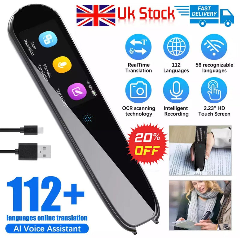 116 Language Translator 2024 Smart Pen Scan Translation Pen for Text Reading - Calmshops.co.uk