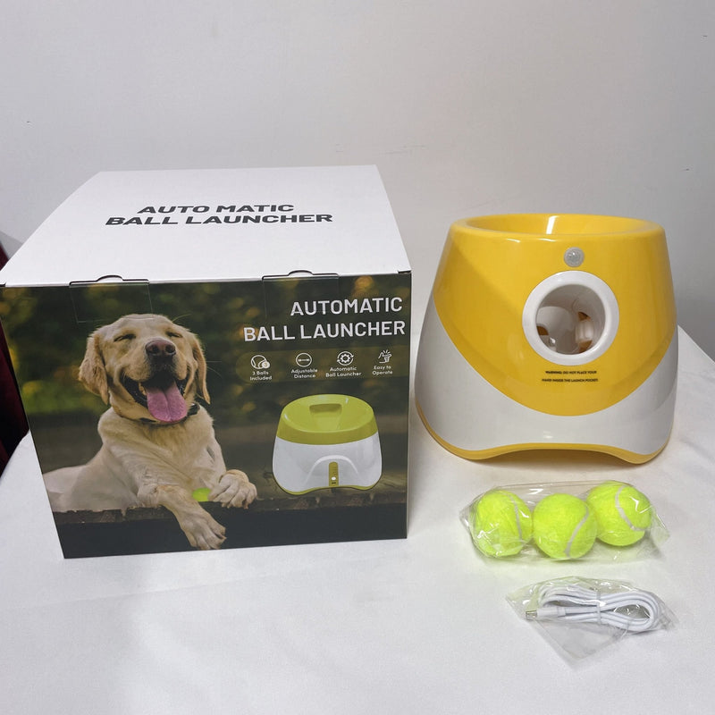 Automatic Ball Launcher for Dogs Ball Thrower Interactive Dog Toy - Calmshops.co.uk