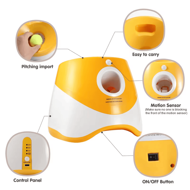 Automatic Ball Launcher for Dogs Ball Thrower Interactive Dog Toy - Calmshops.co.uk