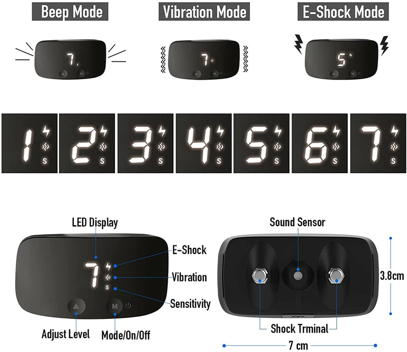 Automatic Bark Collar for Dogs, Rechargeable Anti Barking Training Collar - Calmshops.co.uk