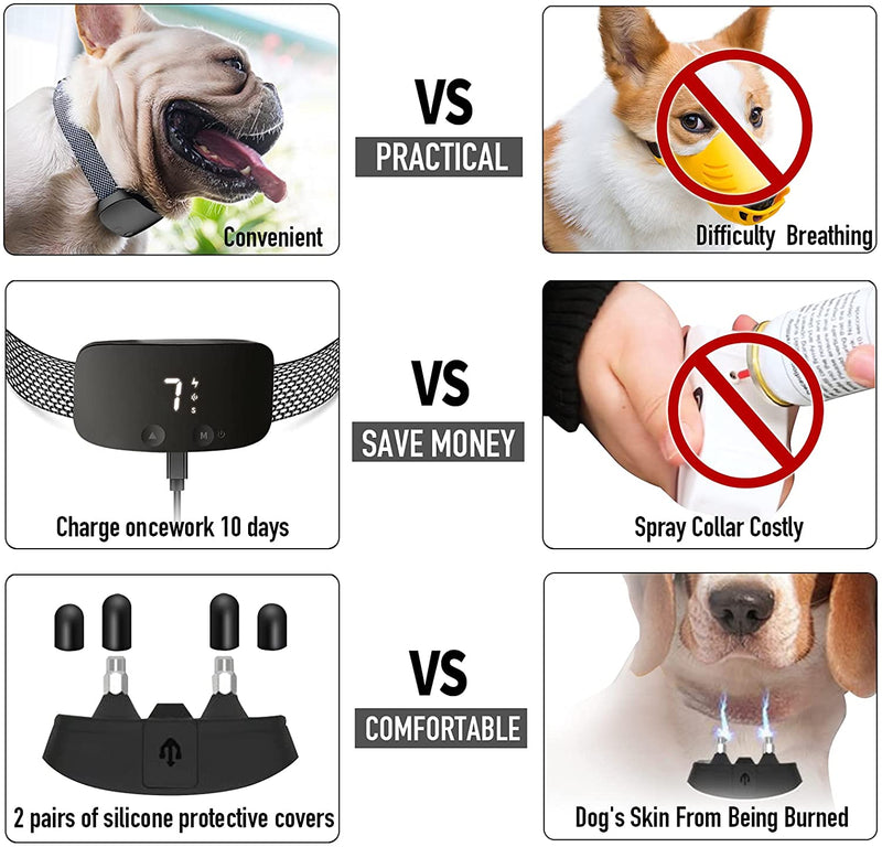 Automatic Bark Collar for Dogs, Rechargeable Anti Barking Training Collar - Calmshops.co.uk