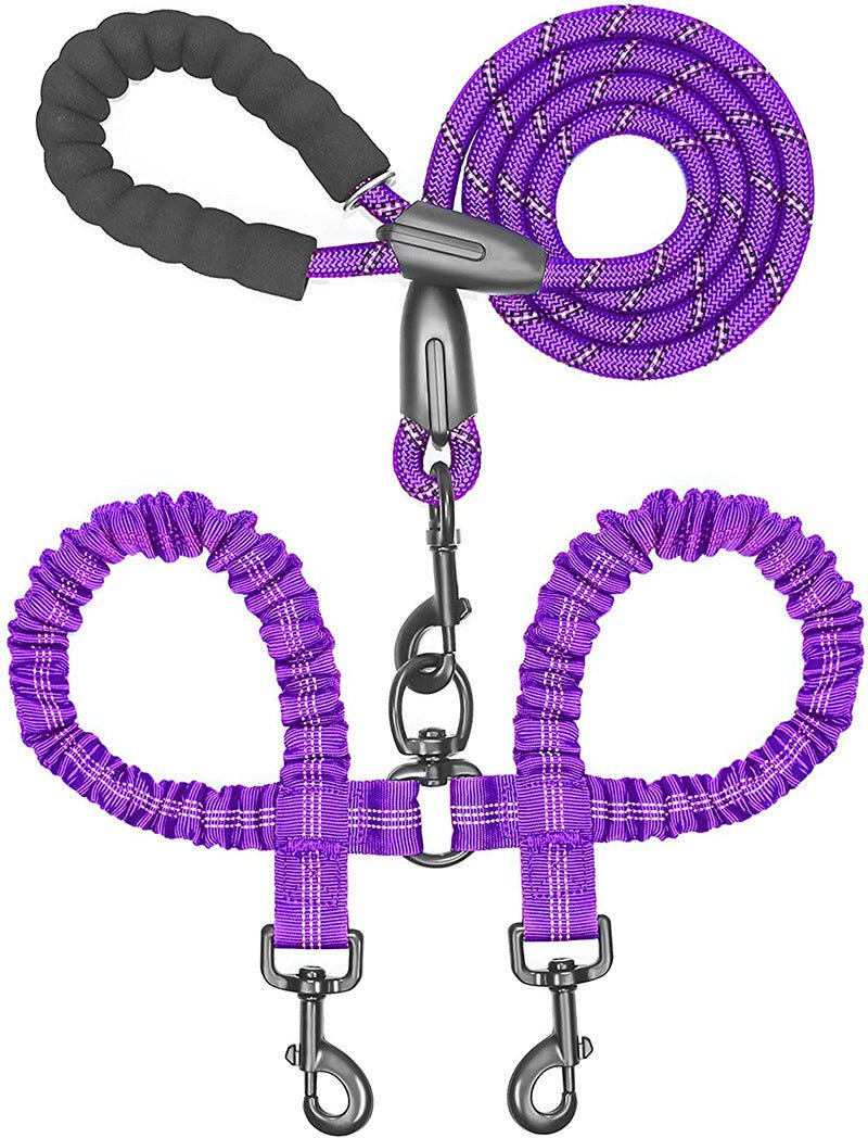 Calmshops Double Leash for Dogs - Dual Dog Lead with Hook & Reflective Surface - Calmshops.co.uk