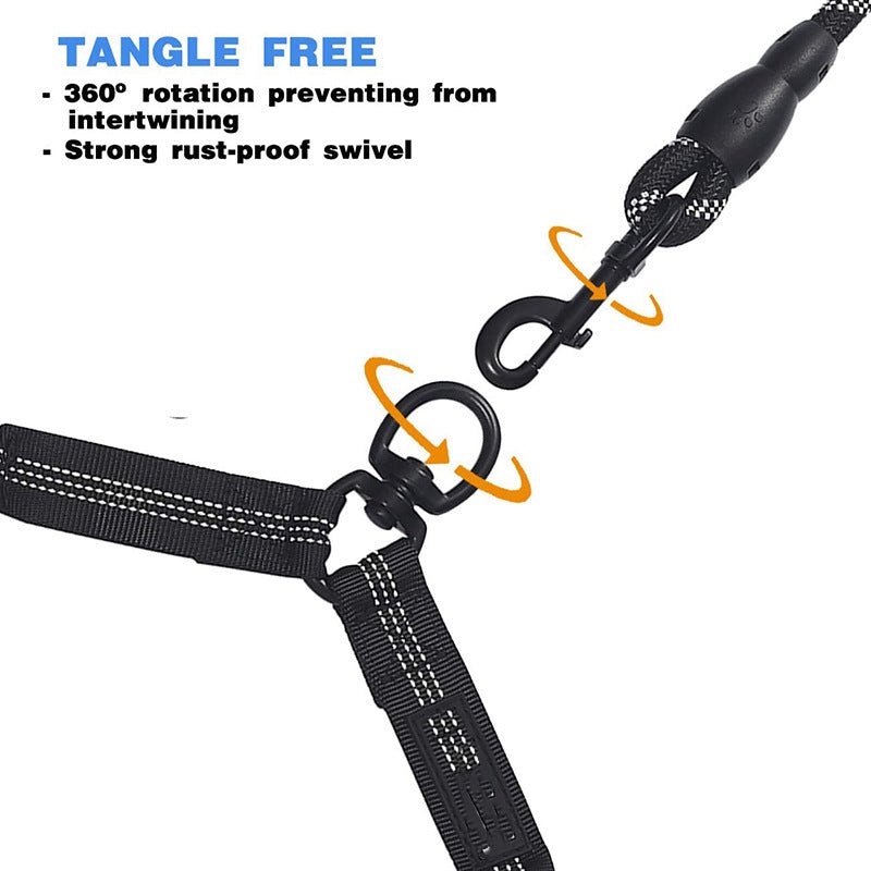 Calmshops Double Leash for Dogs - Dual Dog Lead with Hook & Reflective Surface - Calmshops.co.uk