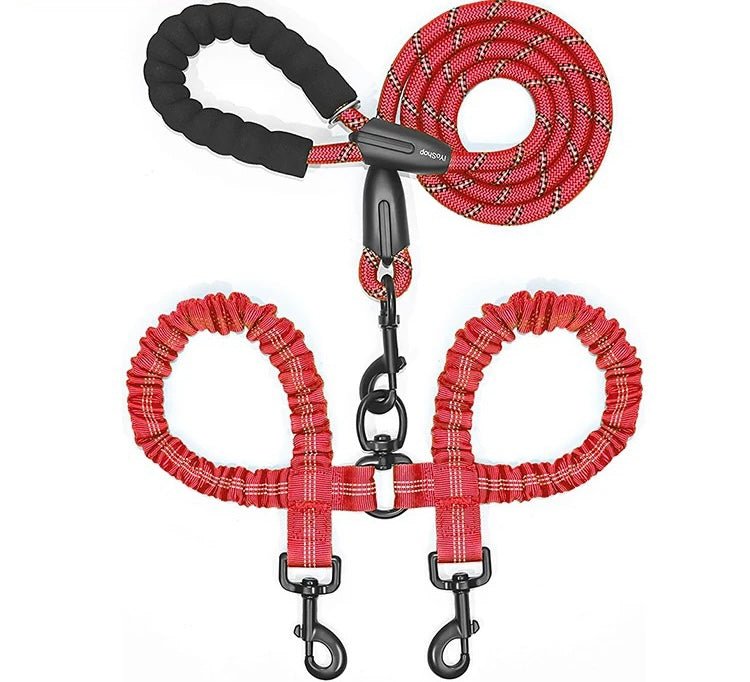 Calmshops Double Leash for Dogs - Dual Dog Lead with Hook & Reflective Surface - Calmshops.co.uk