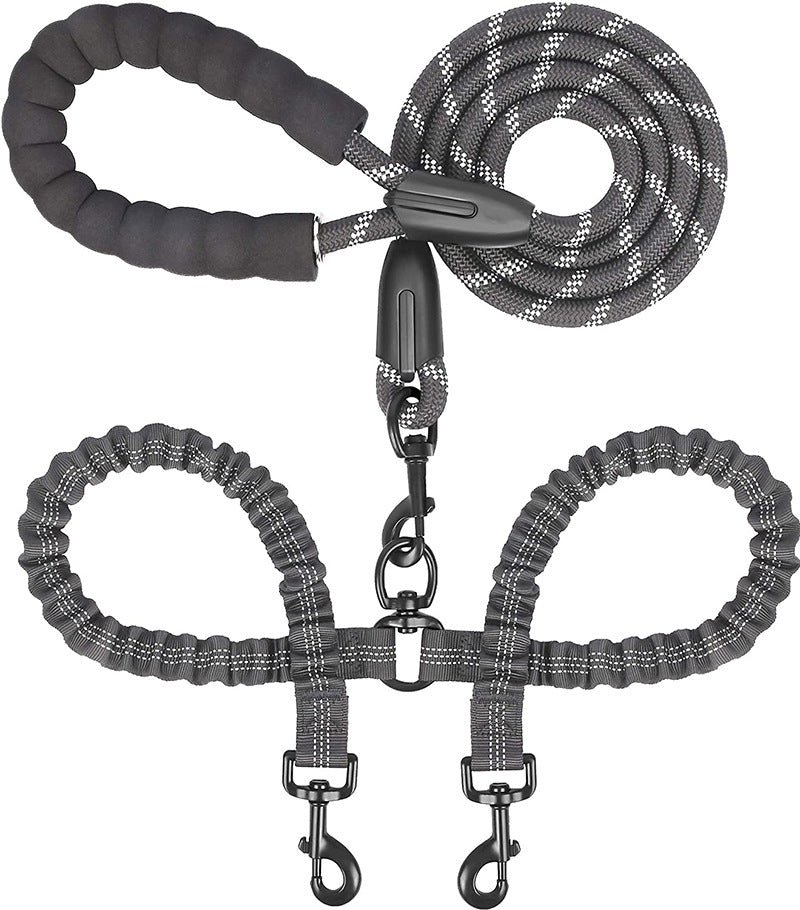 Calmshops Double Leash for Dogs - Dual Dog Lead with Hook & Reflective Surface - Calmshops.co.uk