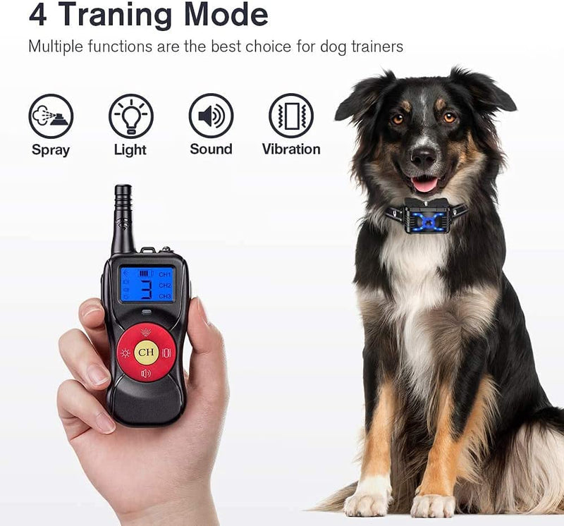 Citronella Deluxe Spray Stop Barking Collar with Remote, Dog Training Collar - Calmshops.co.uk