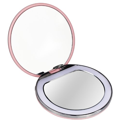 Compact Mirror With LED Light - USB Rechargeable Pocket - Calmshops.co.uk