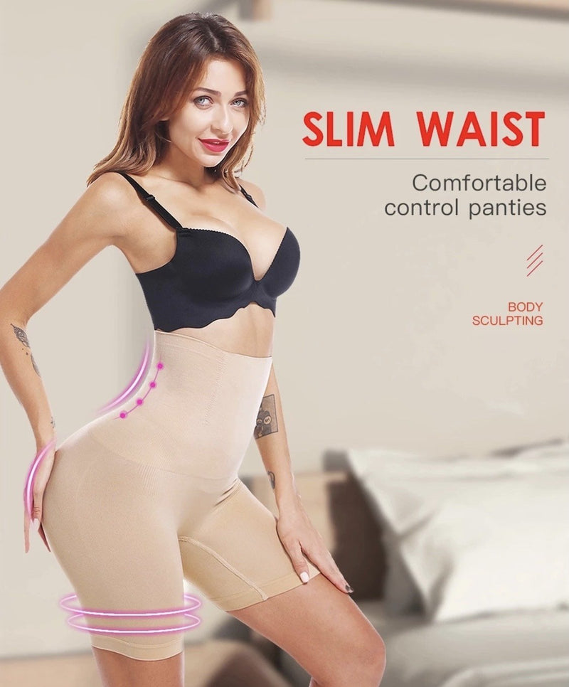 High Waist Shaping Panties for Women - Black Belly Shaper - Calmshops.co.uk