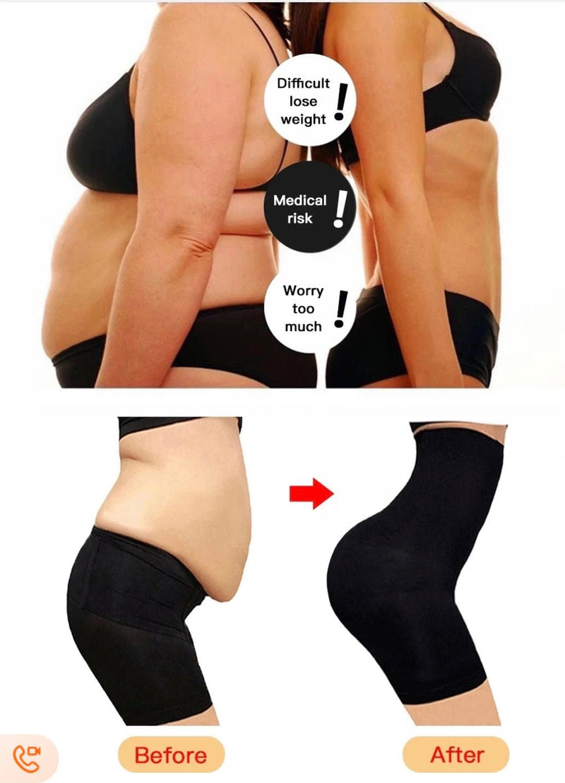 High Waist Shaping Panties for Women - Black Belly Shaper - Calmshops.co.uk