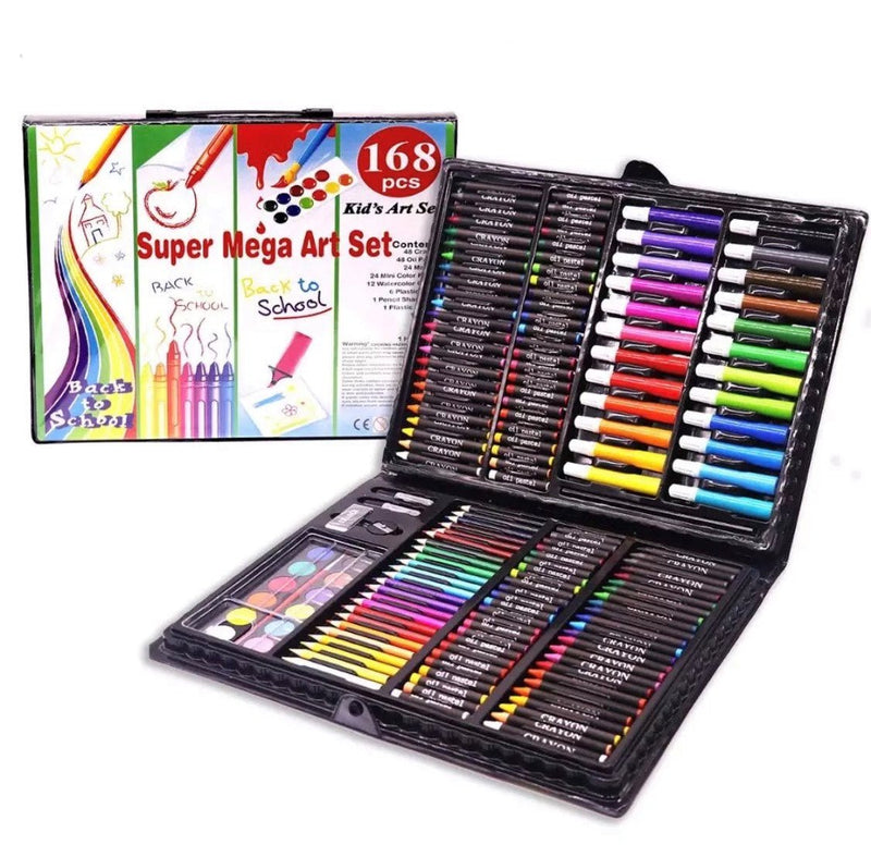 Kids Drawing Kit - 168 Art Set Colours Painting & Drawing - Calmshops.co.uk