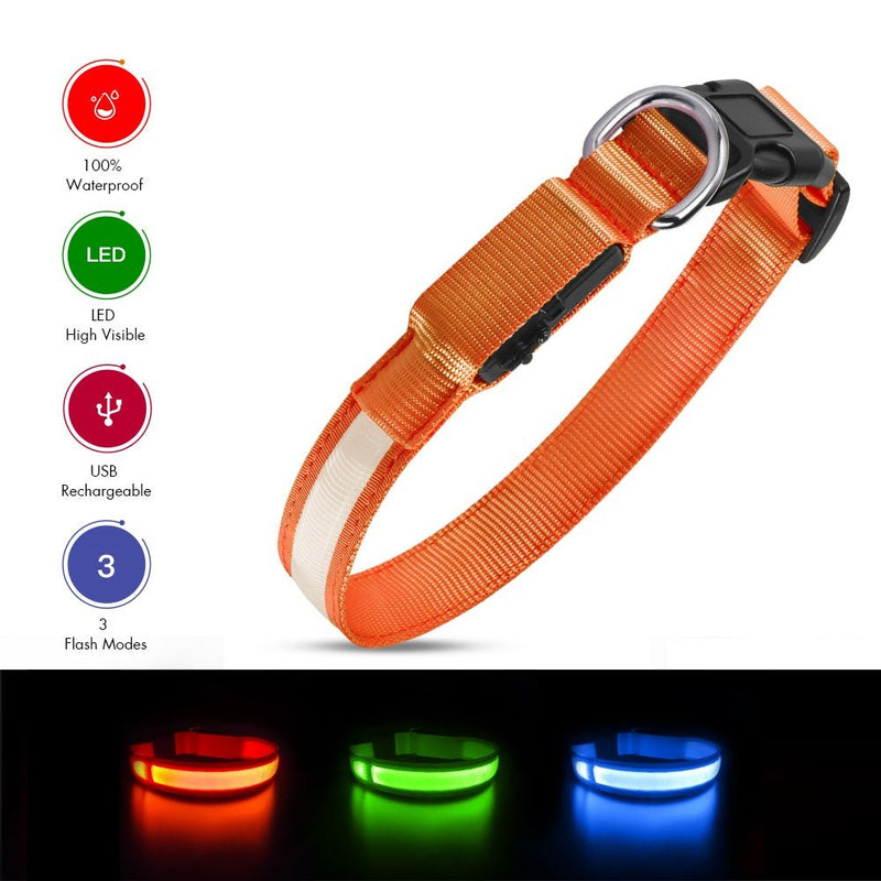 Led Light Dog Collar For Dogs, Light Up Collar for Dogs USB Rechargeable - Calmshops.co.uk