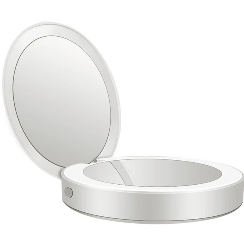 LED Light Pocket Mirror - USB Rechargeable Make - Up Double Mirror - Calmshops.co.uk