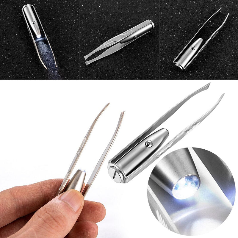 LED Tweezers - Eyebrows Pair of Tweezers with batteries - Calmshops.co.uk