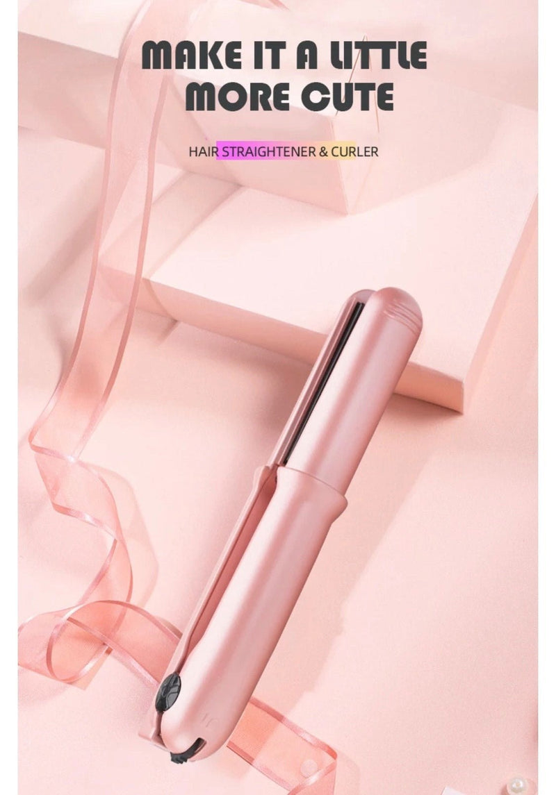 USB Portable Titanium Mini Travel Wireless Hair Straightener & Curler - Calmshops.co.uk