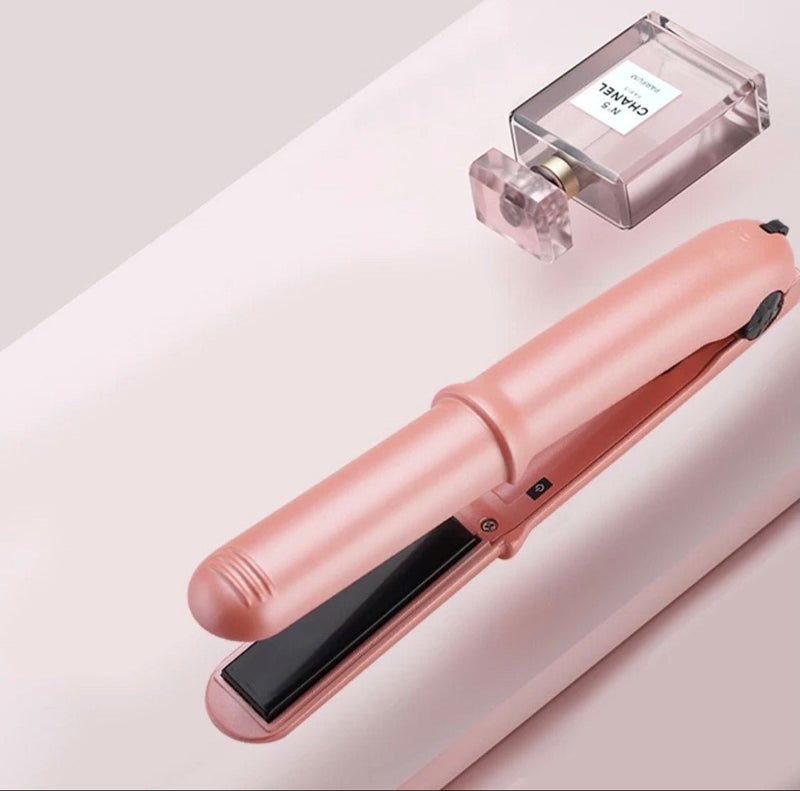 USB Portable Titanium Mini Travel Wireless Hair Straightener & Curler - Calmshops.co.uk