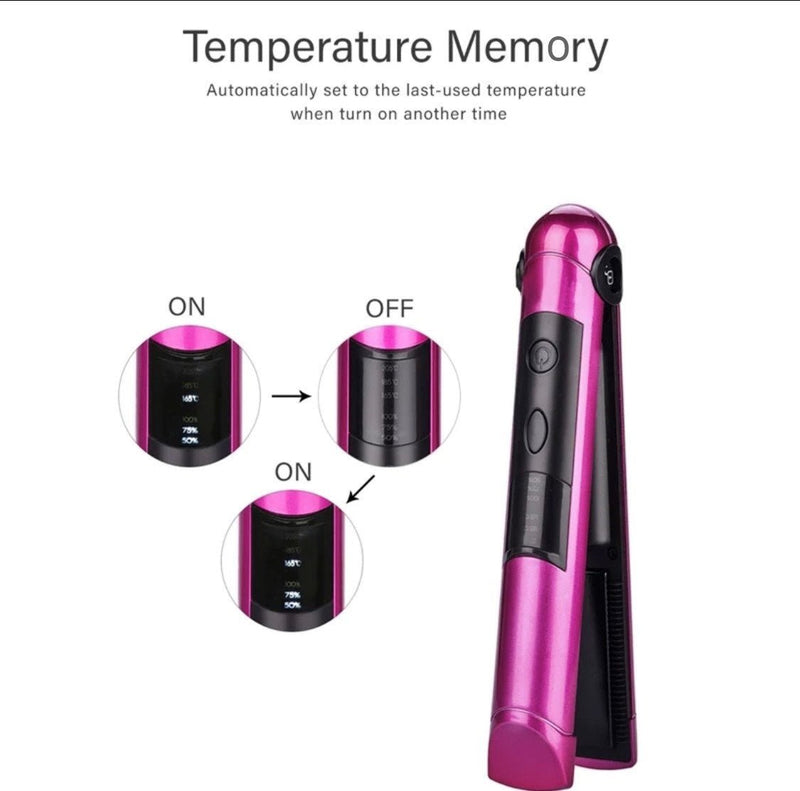 Wireless USB Rechargeable Portable Titanium Travel Hair Straightener Flat Irons - Calmshops.co.uk