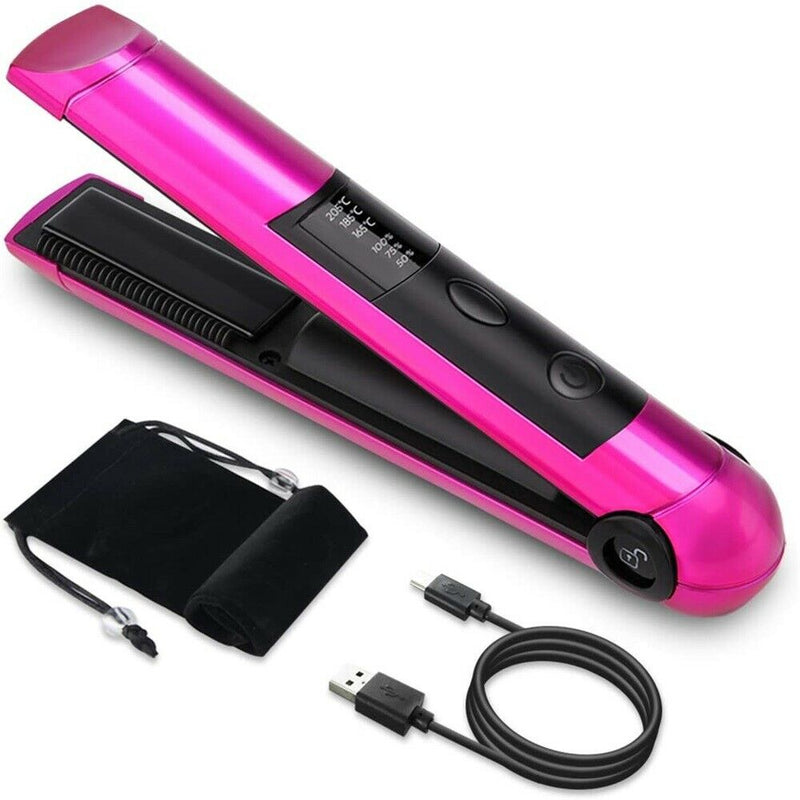 Wireless USB Rechargeable Portable Titanium Travel Hair Straightener Flat Irons - Calmshops.co.uk