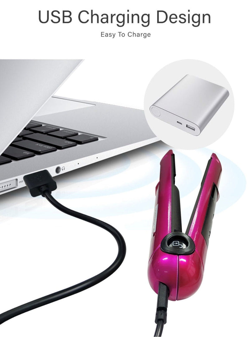 Wireless USB Rechargeable Portable Titanium Travel Hair Straightener Flat Irons - Calmshops.co.uk