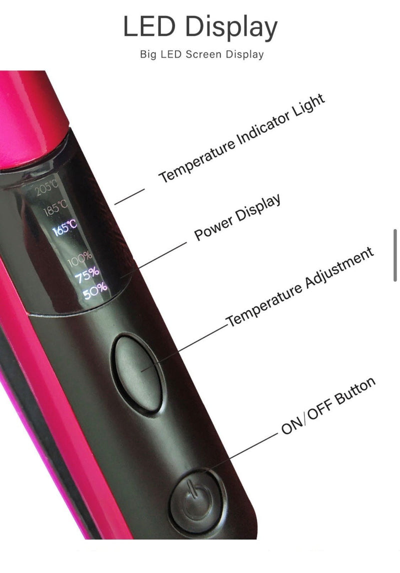 Wireless USB Rechargeable Portable Titanium Travel Hair Straightener Flat Irons - Calmshops.co.uk