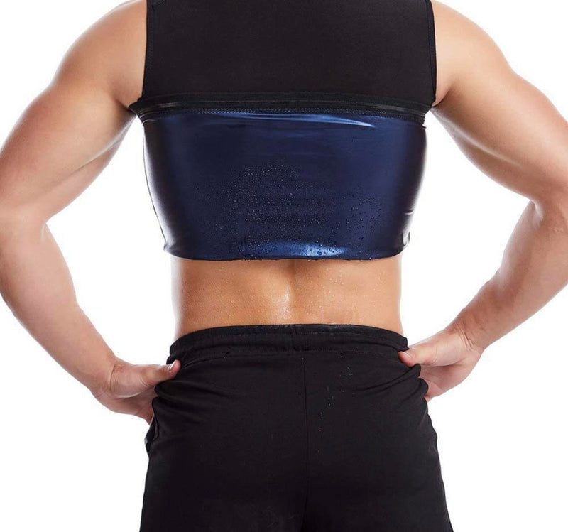 Shop Generic Men's Zipper Sauna Vest Sauna Effect Training Suit Slimming  Underwear Vest Tank Tops Man Compression Workout Zipper Shirt Online